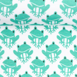 Baumwolle - Animal Minis Kaeselotti Frösche weiß